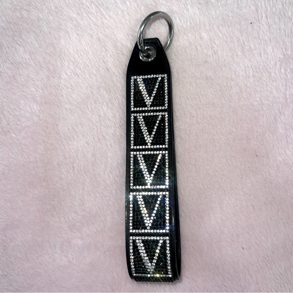 Victoria’s Secret | Black Rhinestone Key Chain | Wristlet